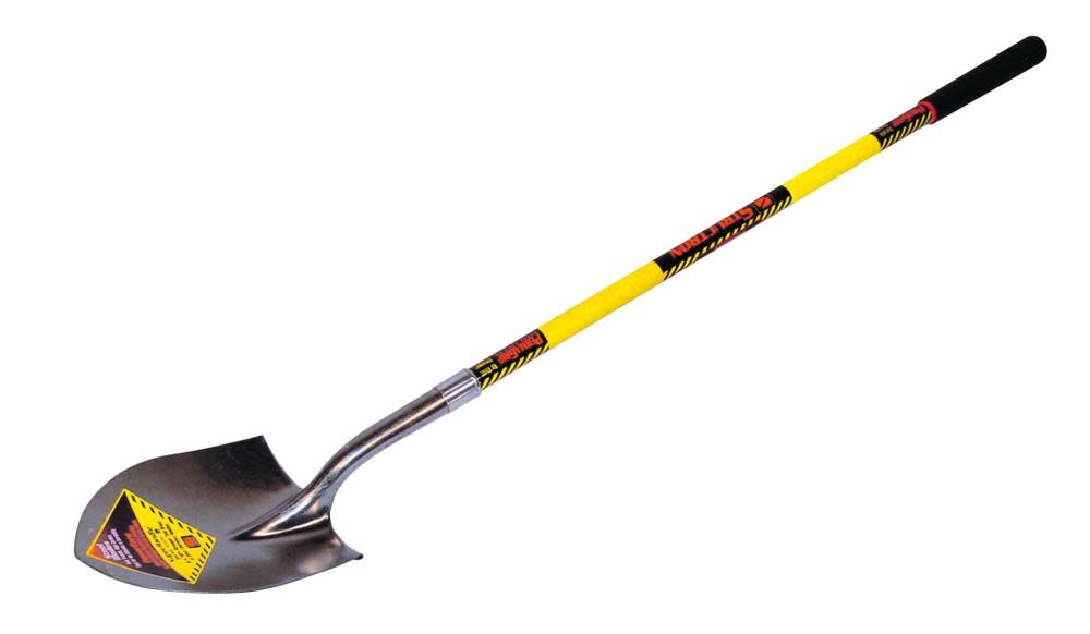 Structron Shovel Round Point Yellow Fiberglass Handle Cushion Grip - Flockneti