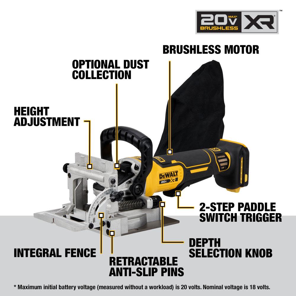 DEWALT 20V MAX XR Biscuit Joiner Bare Tool - Flockneti