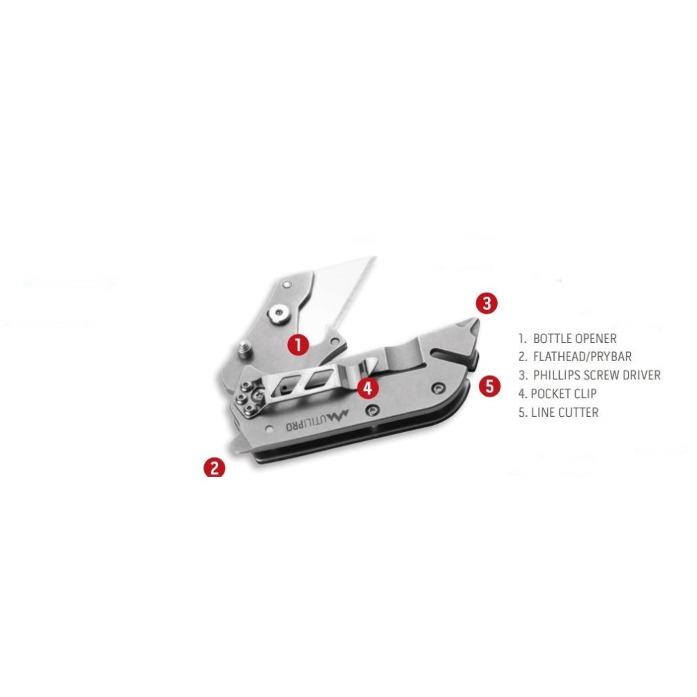 Outdoor Edge UtiliPro Folding Utility Knife 6 in 1 Black - Flockneti