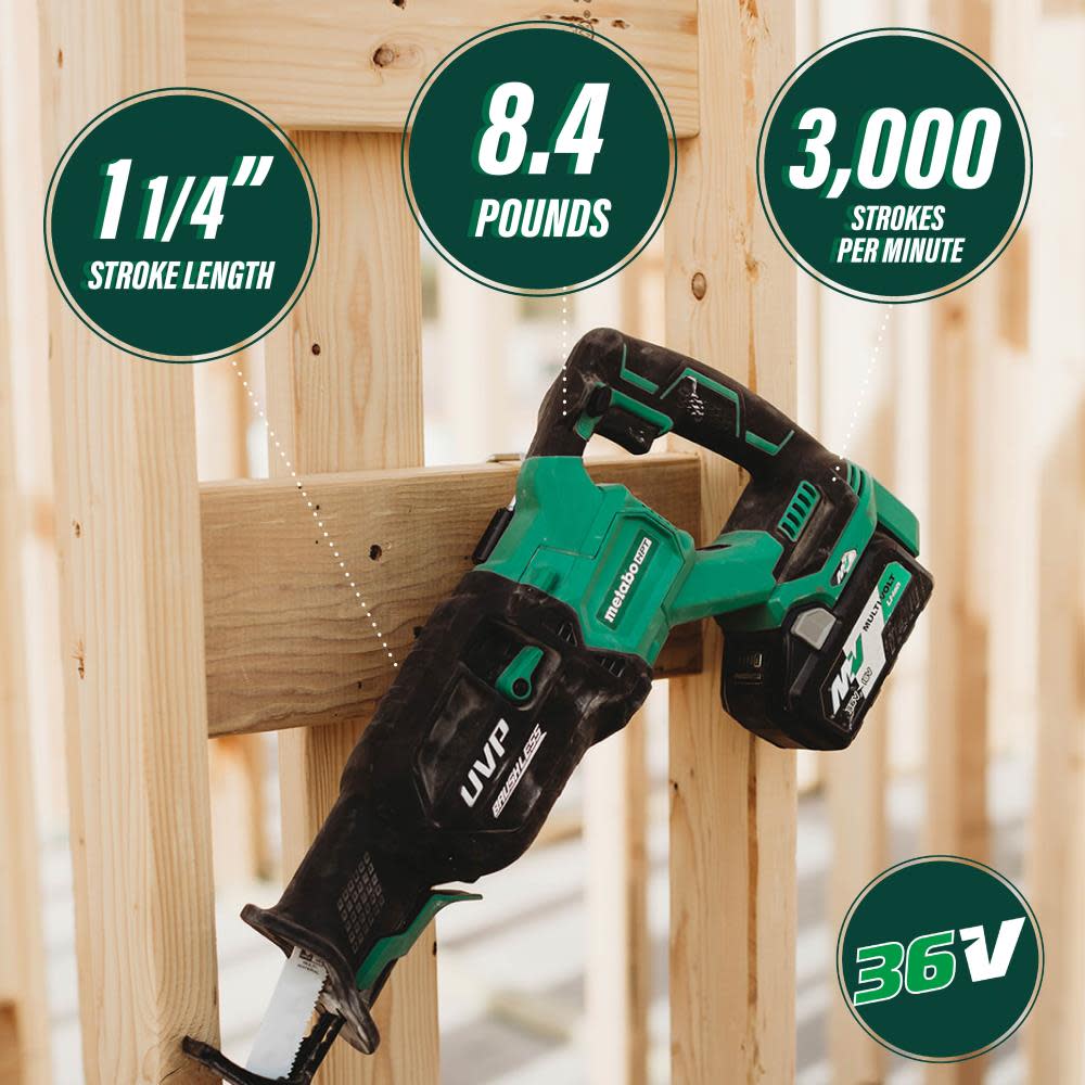 Metabo HPT Multivolt 36V Brushless Reciprocating Saw (Bare Tool) - Flockneti