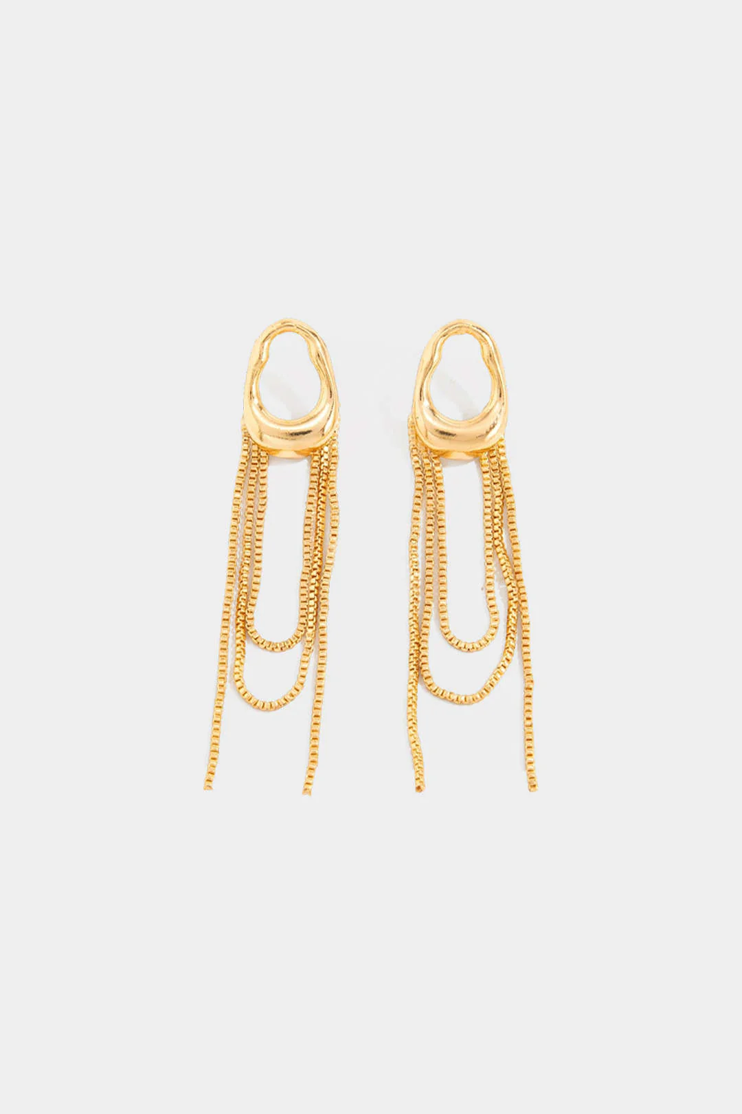 Alloy Fringe Chain Earrings - Flockneti