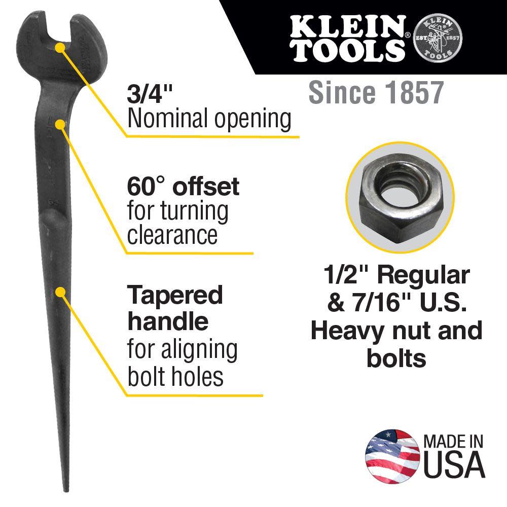 Klein Tools Erection Wrench 3/4″ US Reg Nut - Flockneti