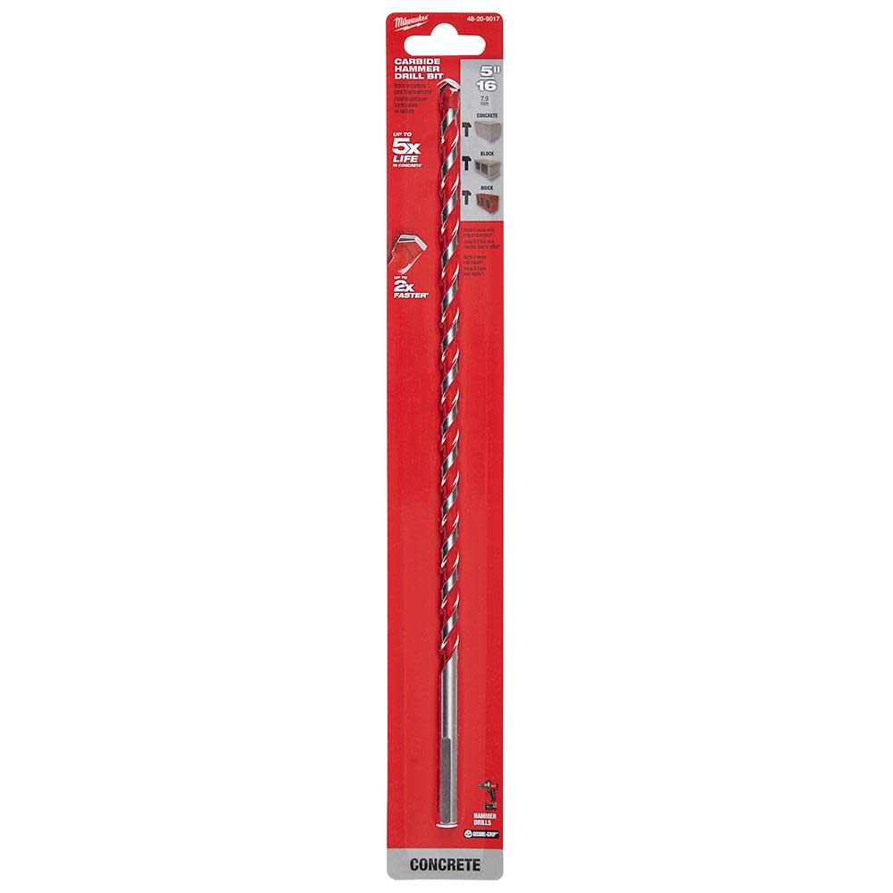Milwaukee SHOCKWAVE Carbide Hammer Drill Bit 5/16″x10″x12″ - Flockneti