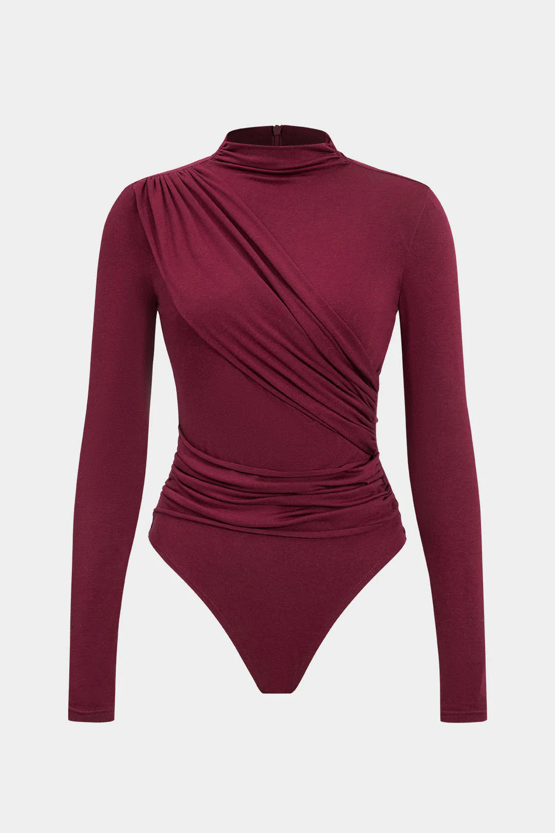 Ruched Long Sleeve Bodysuit - Flockneti