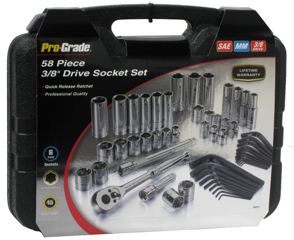 Allied International 58 pc. 3/8 In. Dr Socket Set - Flockneti