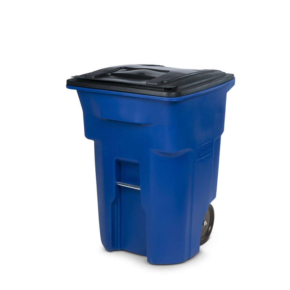 Toter 96 Gallon Trash Can with Smooth Wheels and Lid Blue - Flockneti