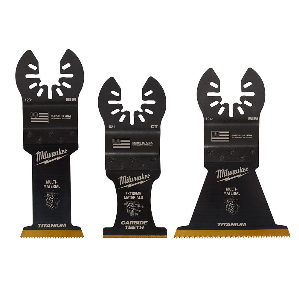 Milwaukee OPEN-LOK 3PC MULTI-MATERIAL CUTTING MULTI-TOOL BLADE VARIETY PACK - Flockneti