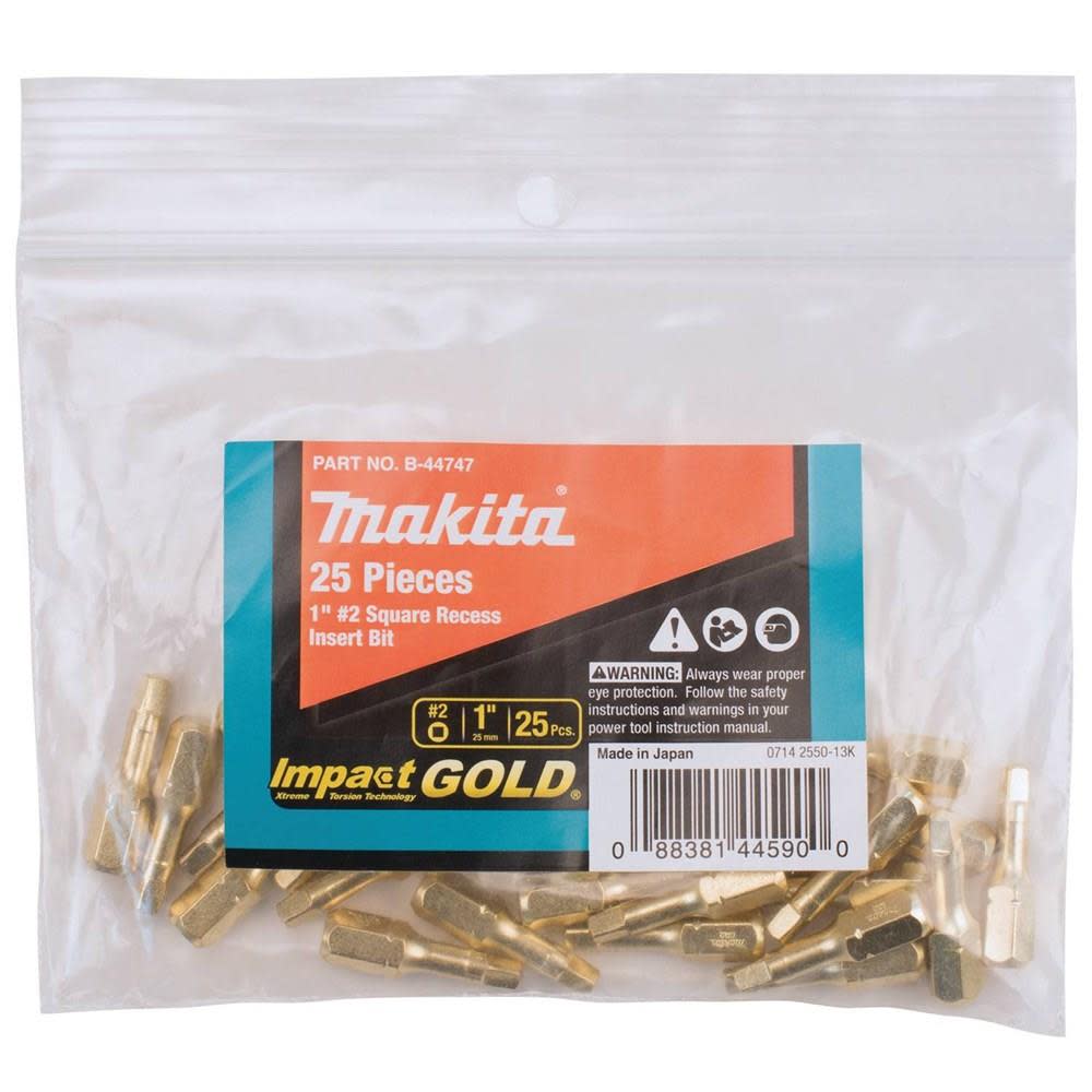 Makita Impact Gold #2 Square Insert Bit (25-Pack) - Flockneti