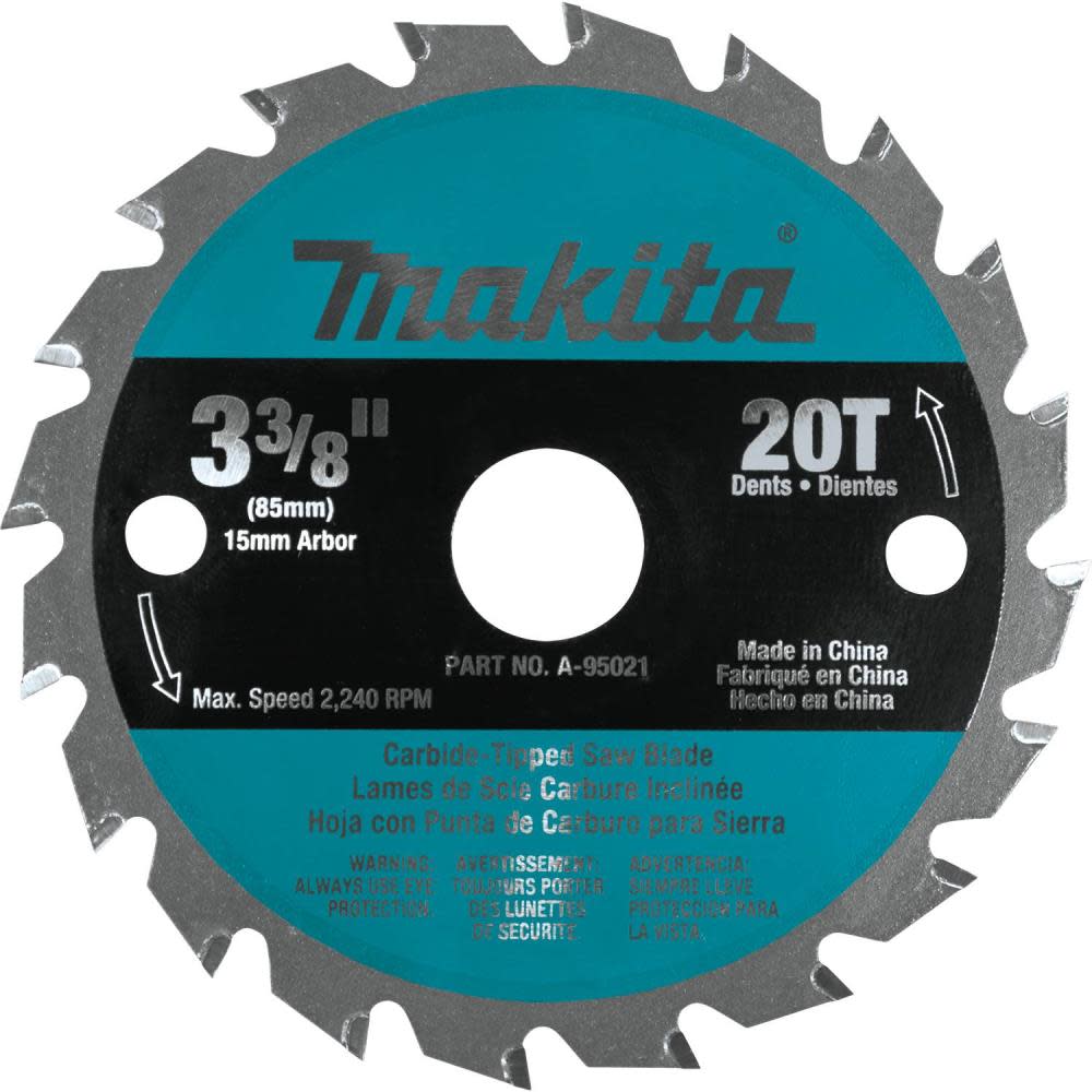 Makita 3-3/8″ 20T Carbide-Tipped Circular Saw Blade General Purpose - Flockneti