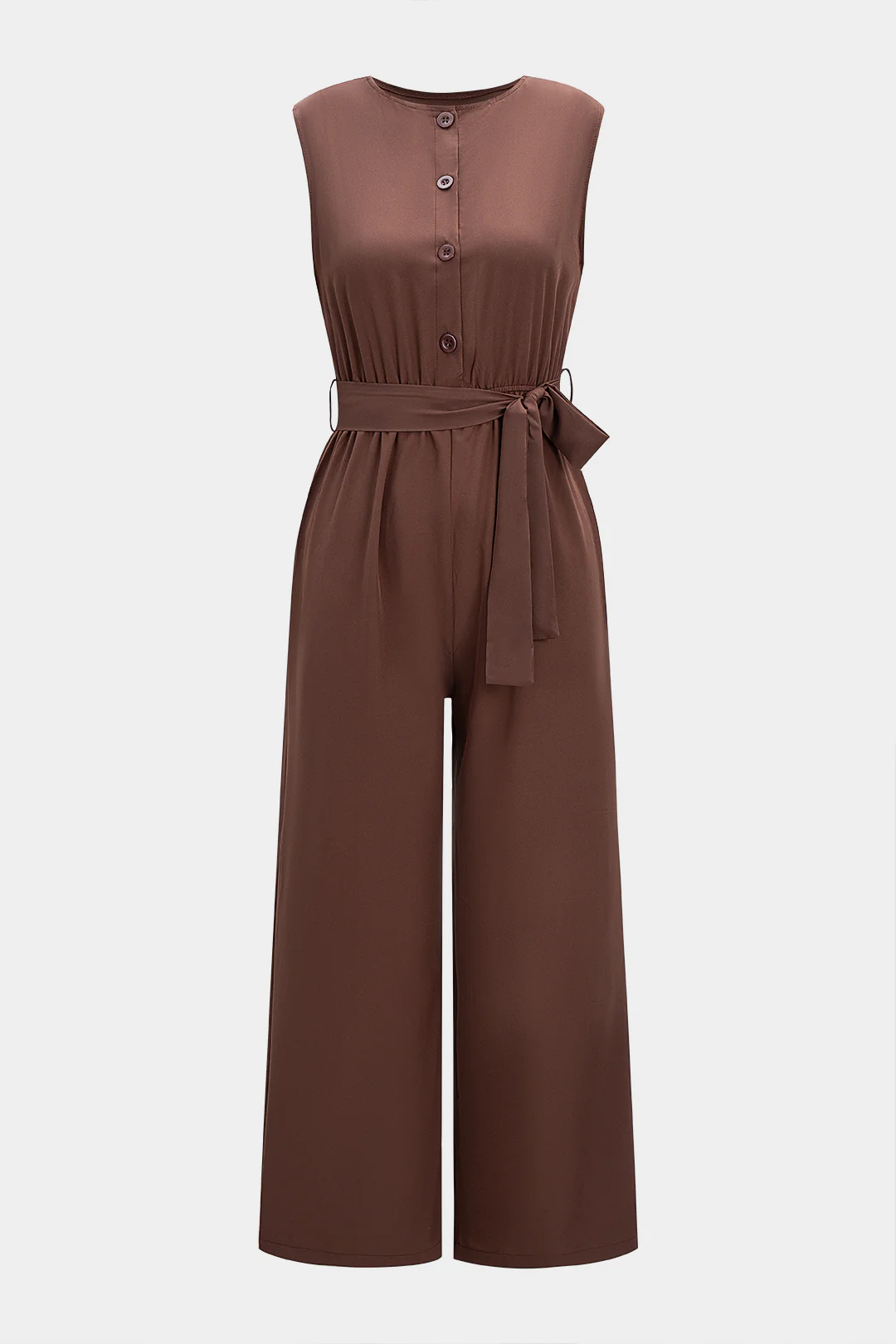 Tie-Up Wide Leg Sleeveless Jumpsuit - Flockneti