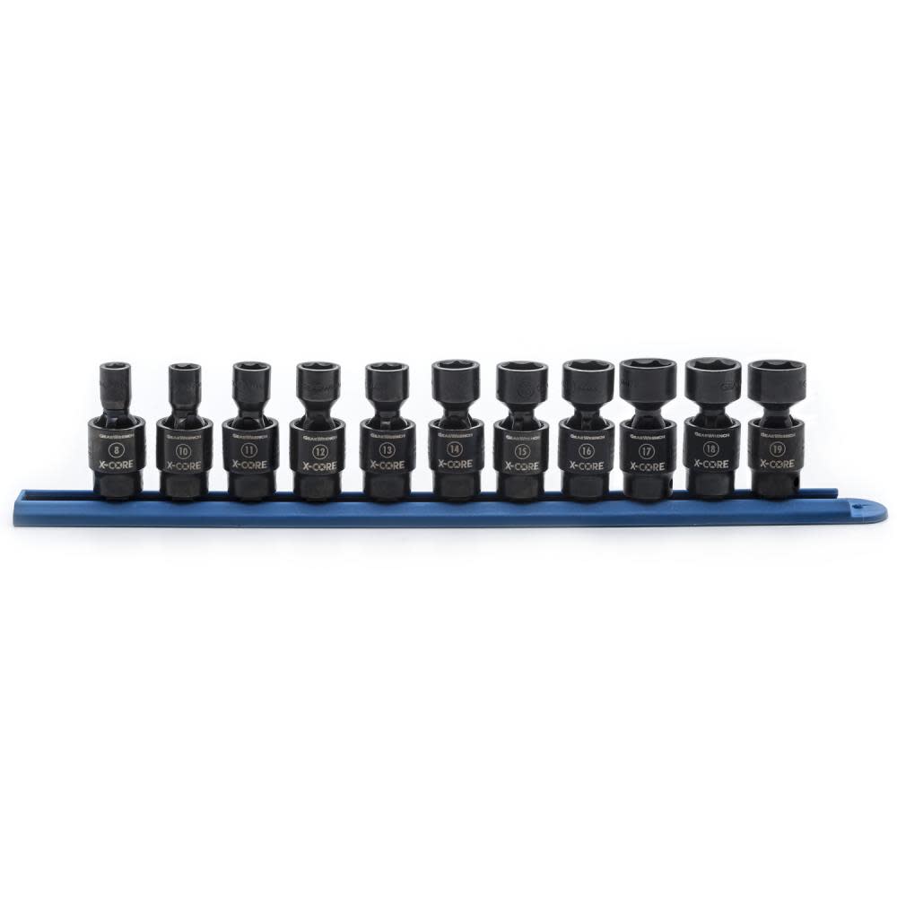 GEARWRENCH Pinless Universal Impact Socket Set 11 Pc. 3/8″ Drive 6 Point Metric - Flockneti