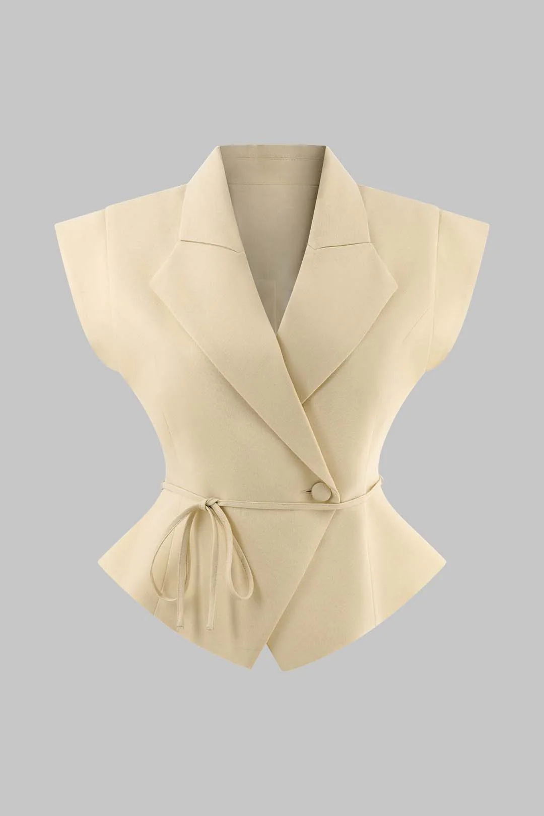 V-Neck Tie Front Vest - Flockneti