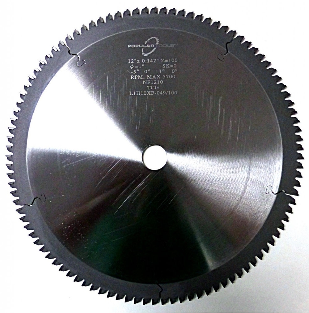 Popular Tools Non Ferrous Cutting Saw Blade 12″ Diameter 100T 5/8″ Arbor - Flockneti