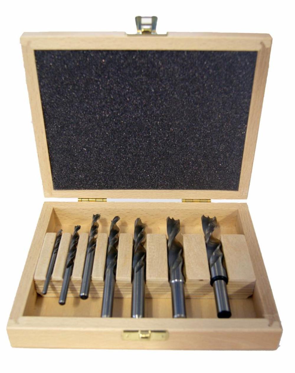 Fisch 7 Piece HSS Brad Point Bit Set in Wooden Box 1/8″ – 1/2″ Diameter - Flockneti