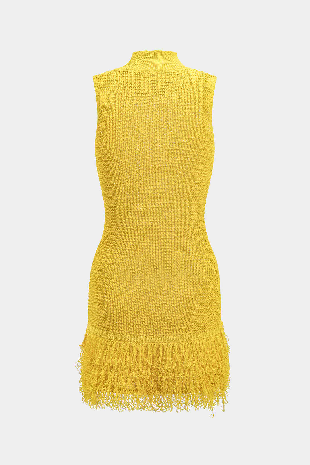 Knit Fringe Sleeveless Dress - Flockneti