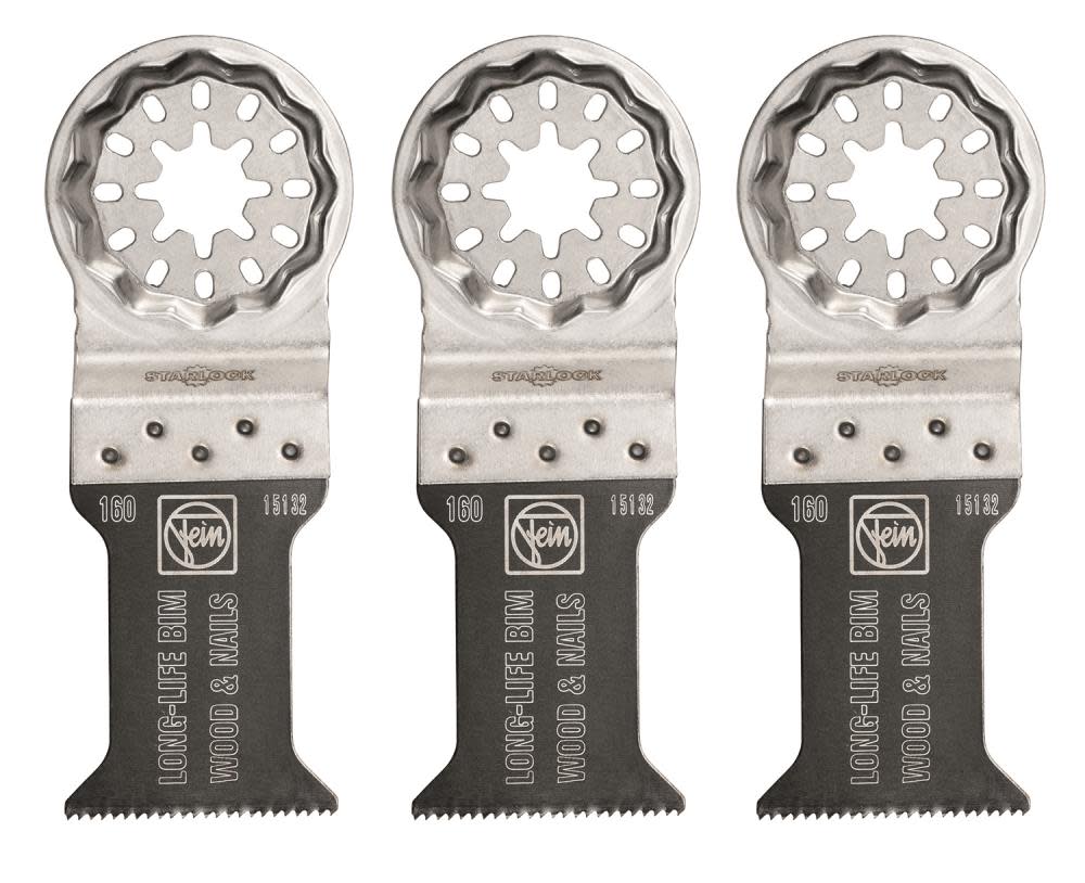 Fein StarLock E-Cut 160 Long-Life Saw Blade with Bi Metal Teeth Set for All Woods Drywall and Plastic Materials - Flockneti