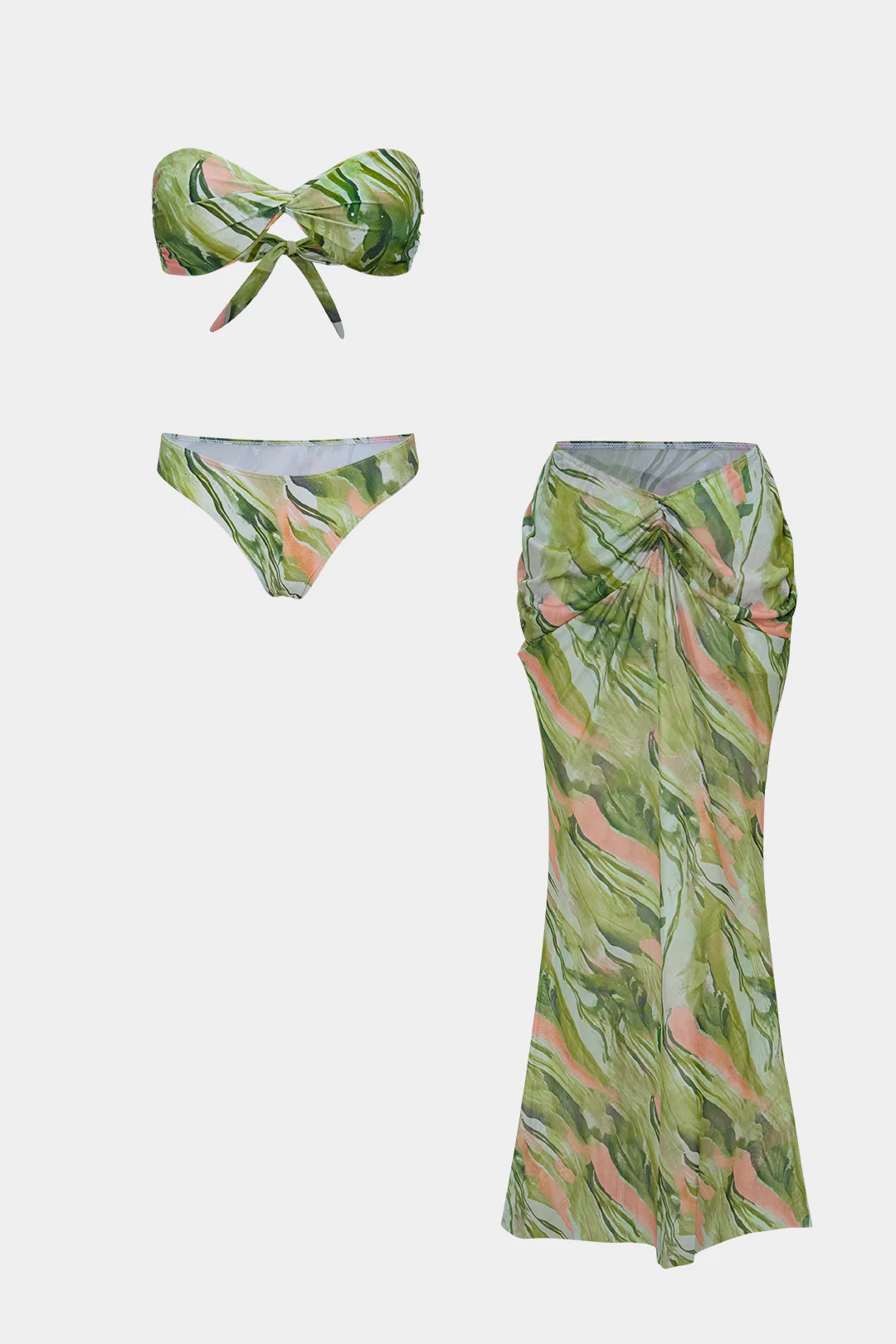 Floral Print Tie-Up Wrap Bikini Set - Flockneti