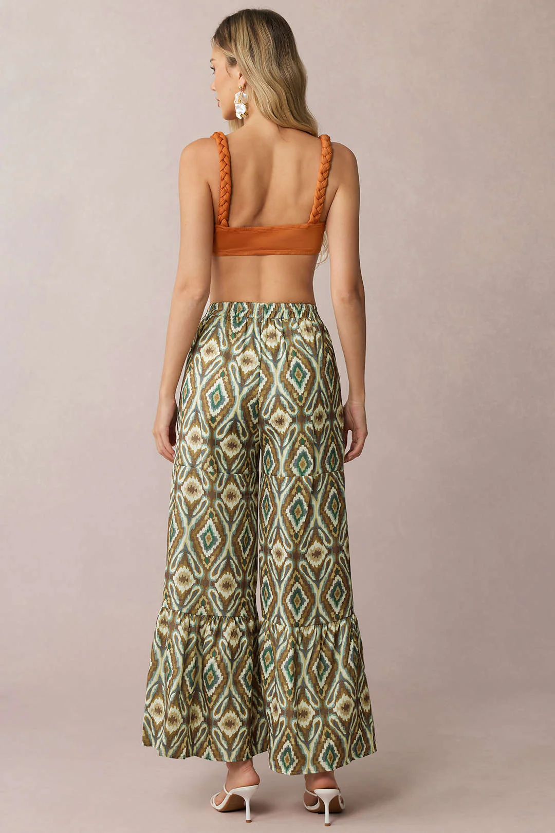 Bohemian Print High Waist Wide Leg Pants - Flockneti