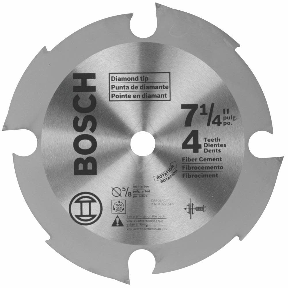Bosch 7-1/4 In. 4 (PCD) Tooth Fiber Cement Circular Saw Blade for Standard or Wormdrive Saws - Flockneti