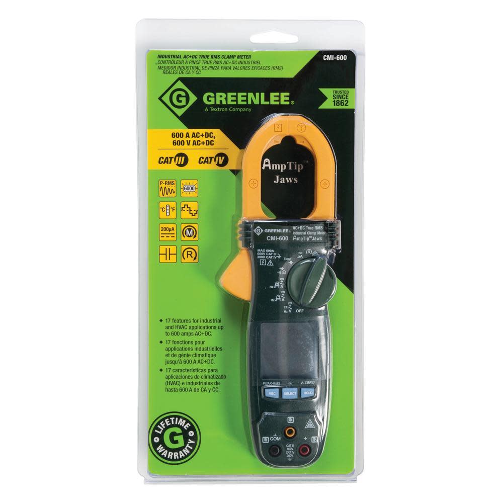 Greenlee Clamp-on Clamp Meter 600 AC+DC - Flockneti