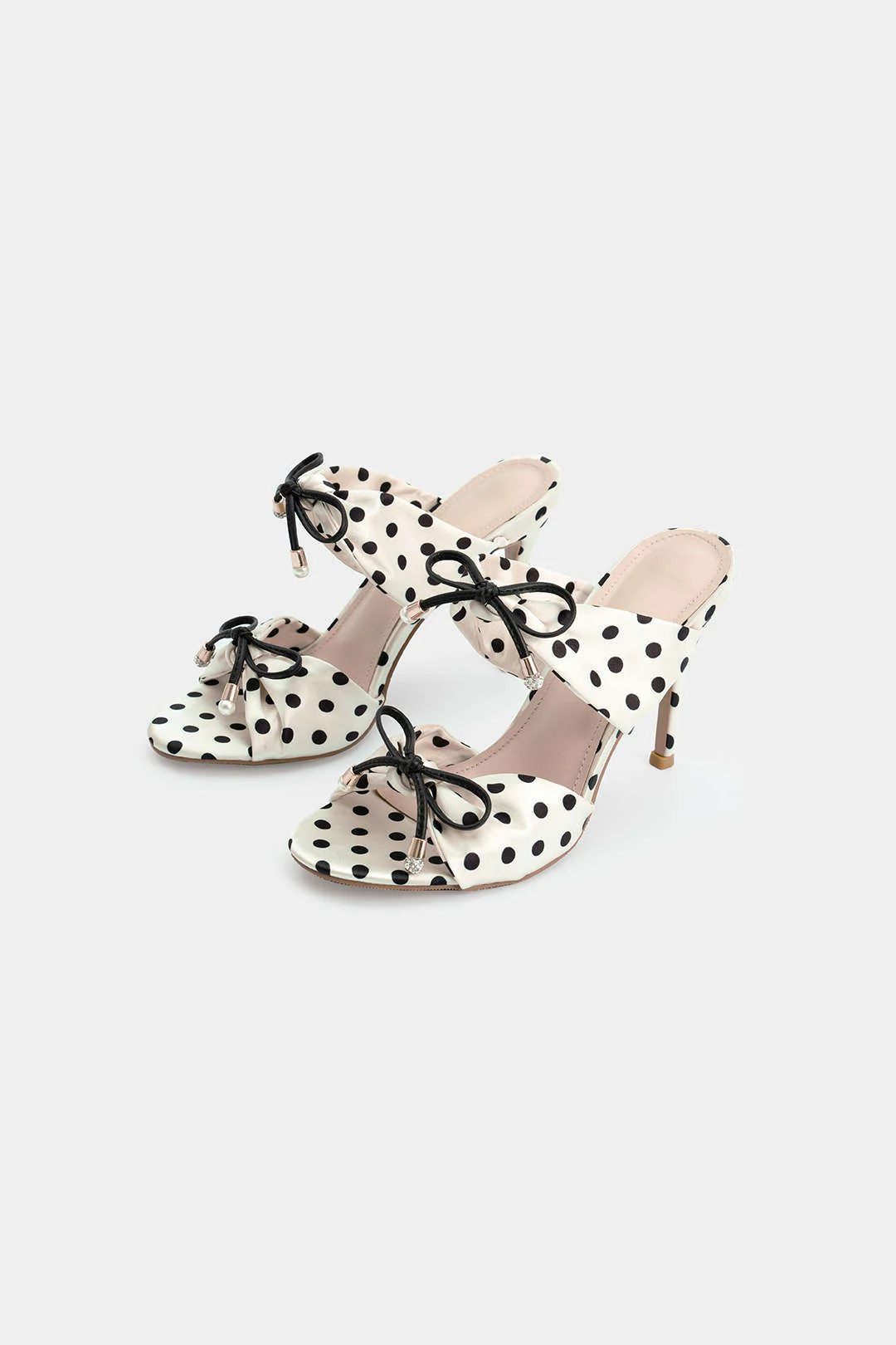Polka Dots Bow Open Toe Sandals - Flockneti