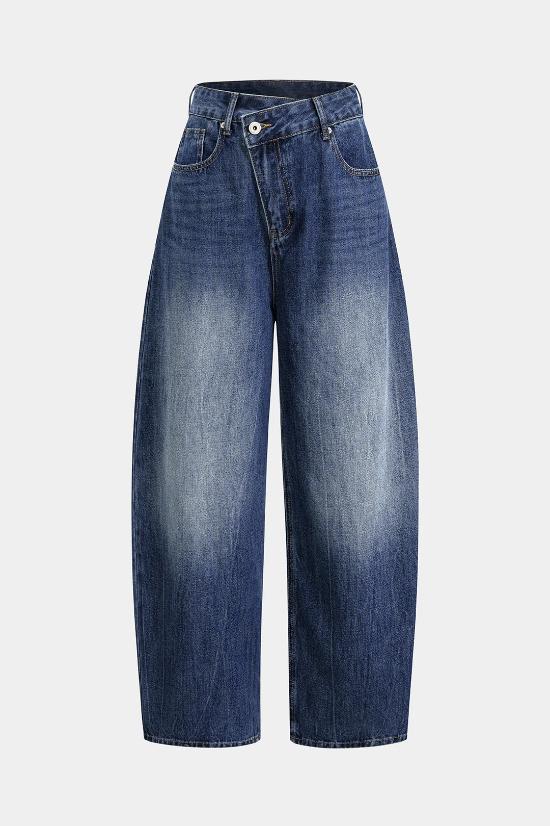 Denim Asymmetrical High Waist Jeans - Flockneti