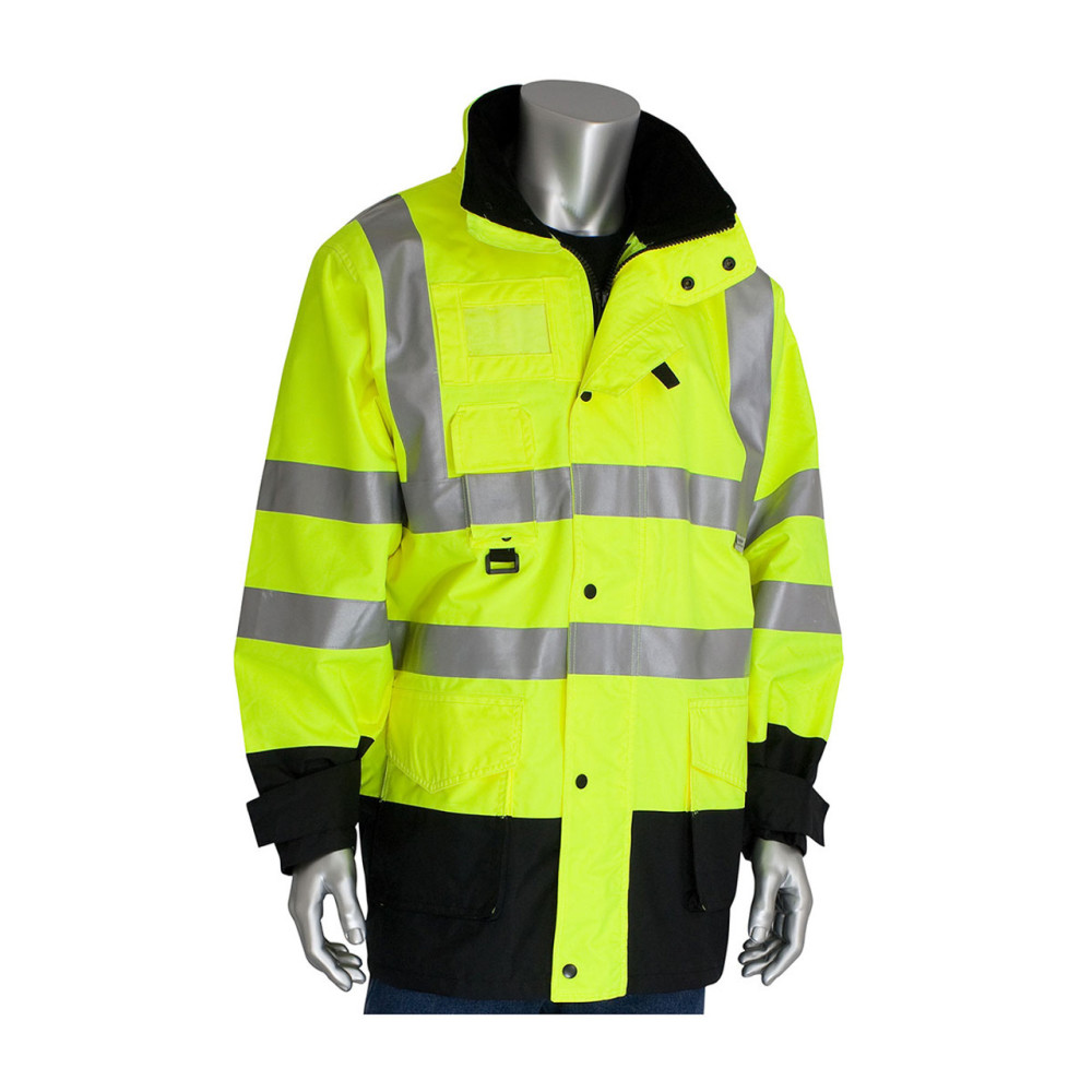 Protective Industrial Products 7-in-1 All Conditions Coat Class 3 Hi-Vis Yellow 2X - Flockneti