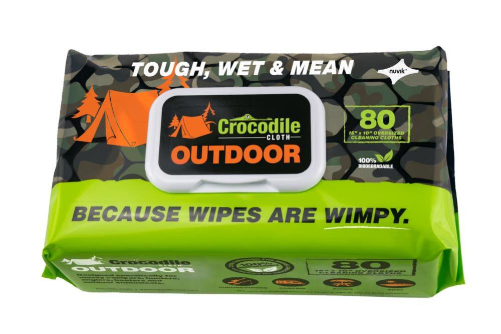 Crocodile Cloth Outdoor Huge Biodegradable Cleaning Cloths 1 Pack/80 Cloths - Flockneti