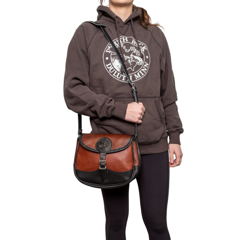 Duluth Pack 3 Liter Capacity Black Trim Leather Conceal & Carry Shell Purse - Flockneti