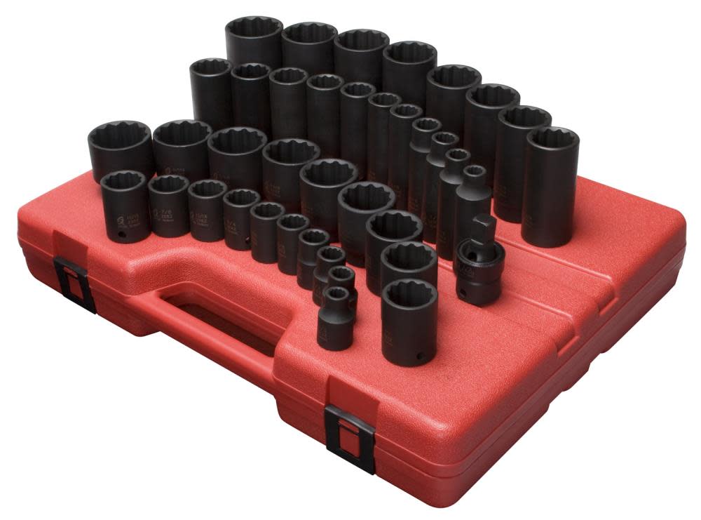 Sunex 39 pc. 1/2 In. Drive 12 Point SAE Impact Set - Flockneti