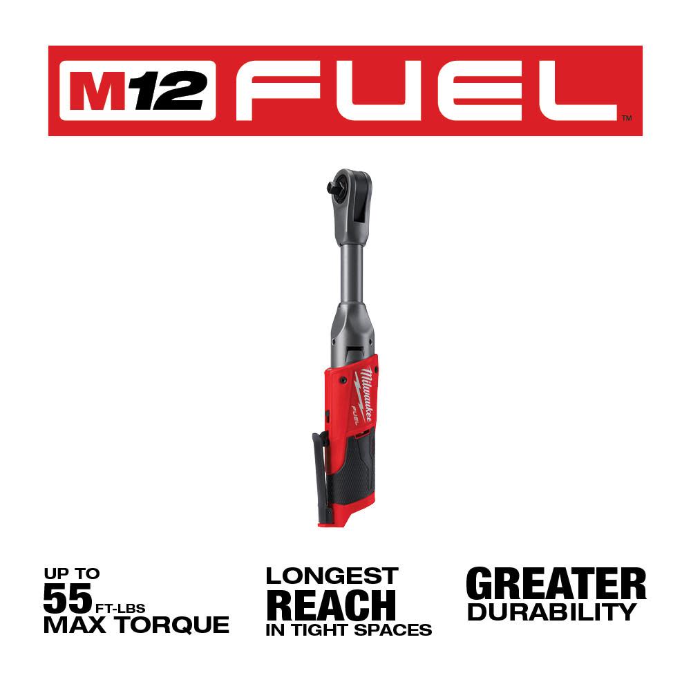 Milwaukee M12 FUEL 3/8 in. Extended Reach Ratchet (Bare Tool) - Flockneti