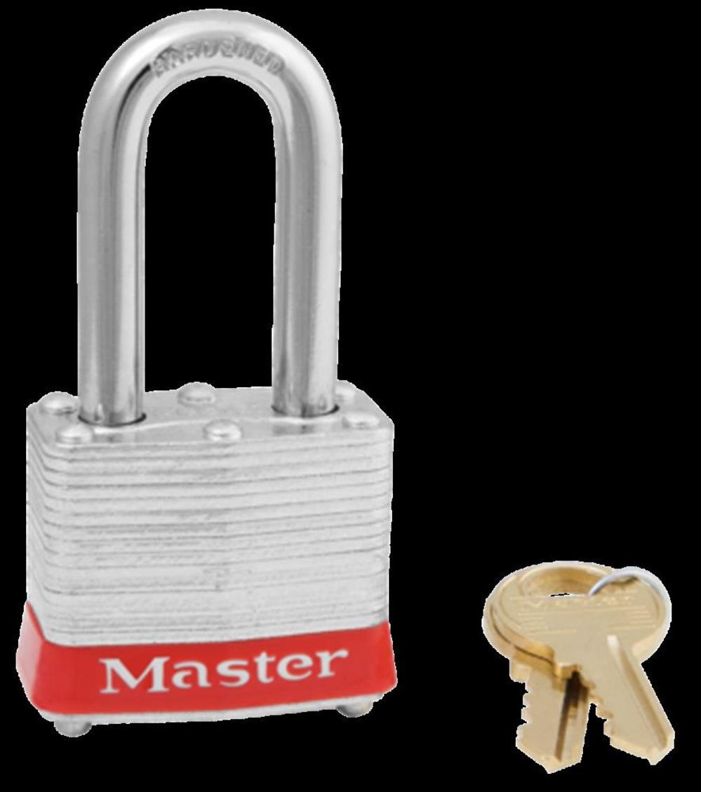 Master Lock #3 Long Shank Padlock with Red Bumper – 3LFRED - Flockneti