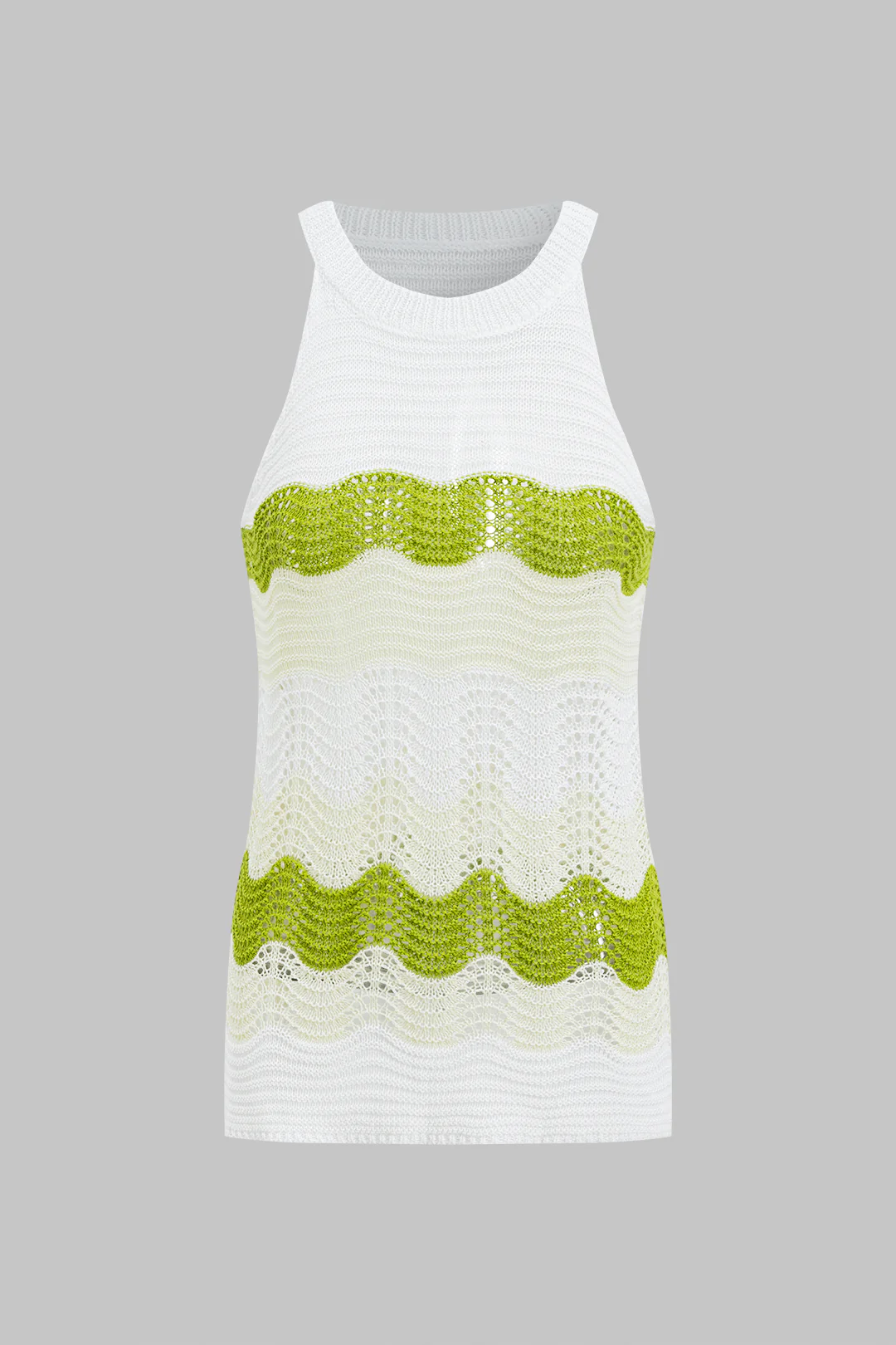 Contrast Hollow Out Tank Top - Flockneti