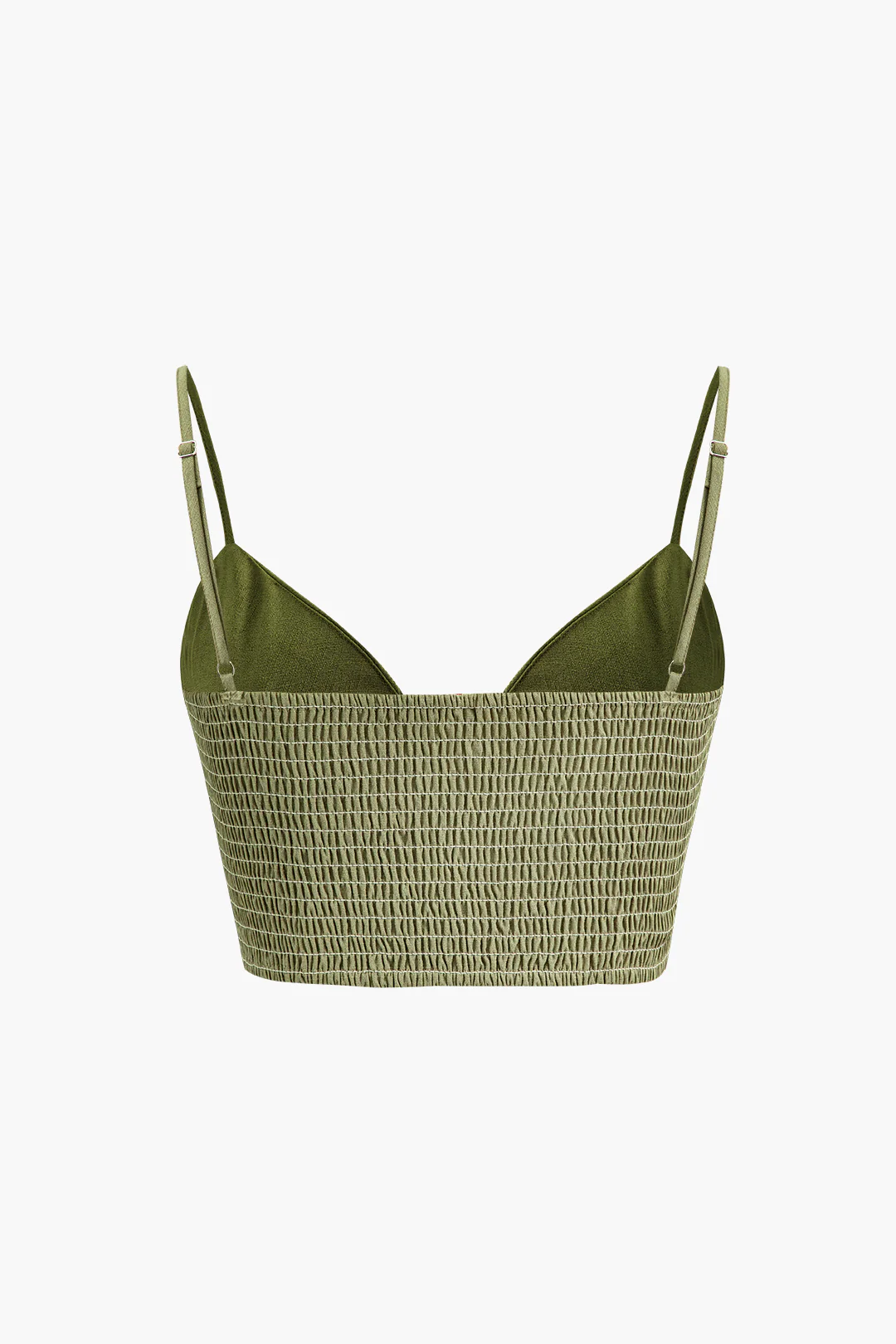 Embroidery Smocked V-Neck Slip Cami Top - Flockneti