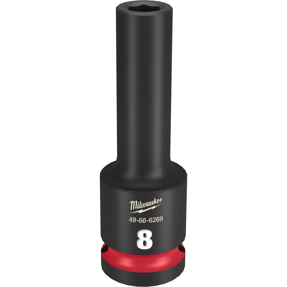 Milwaukee SHOCKWAVE Impact Duty Socket 1/2″ Drive 8MM Deep 6 Point - Flockneti
