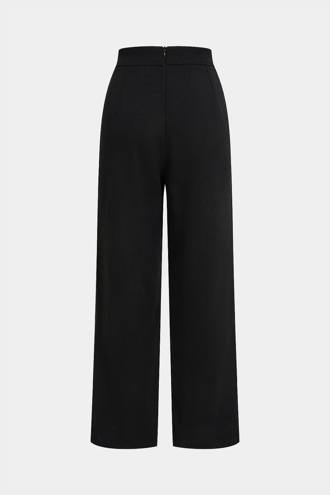 Solid High Waist Straight Leg Pants - Flockneti