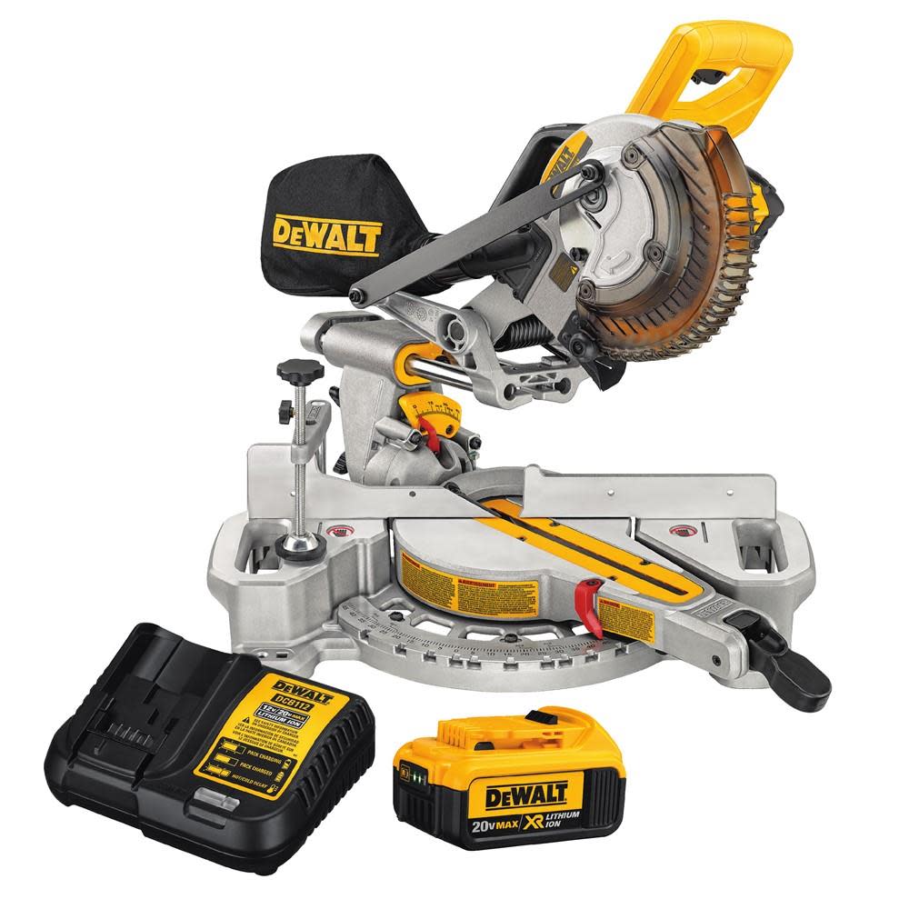 DEWALT DCS361M1 7-1/4 Single Bevel Sliding Compound Miter Saw Kit - Flockneti