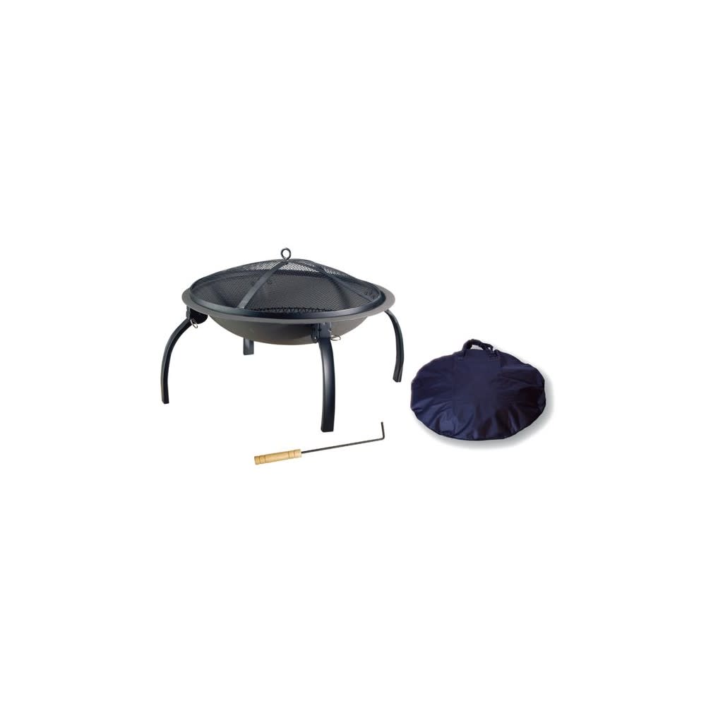 Living Accents Round Wood Fire Pit Black Steel Portable - Flockneti