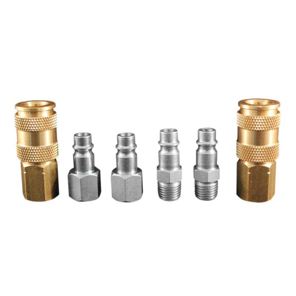 Milton S-217 1/4″ NPT HIGHFLOWPRO V-Style/European Interchange Air Coupler and Plug Fitting Kit (High Volume Low Pressure Application) -6 Piece - Flockneti