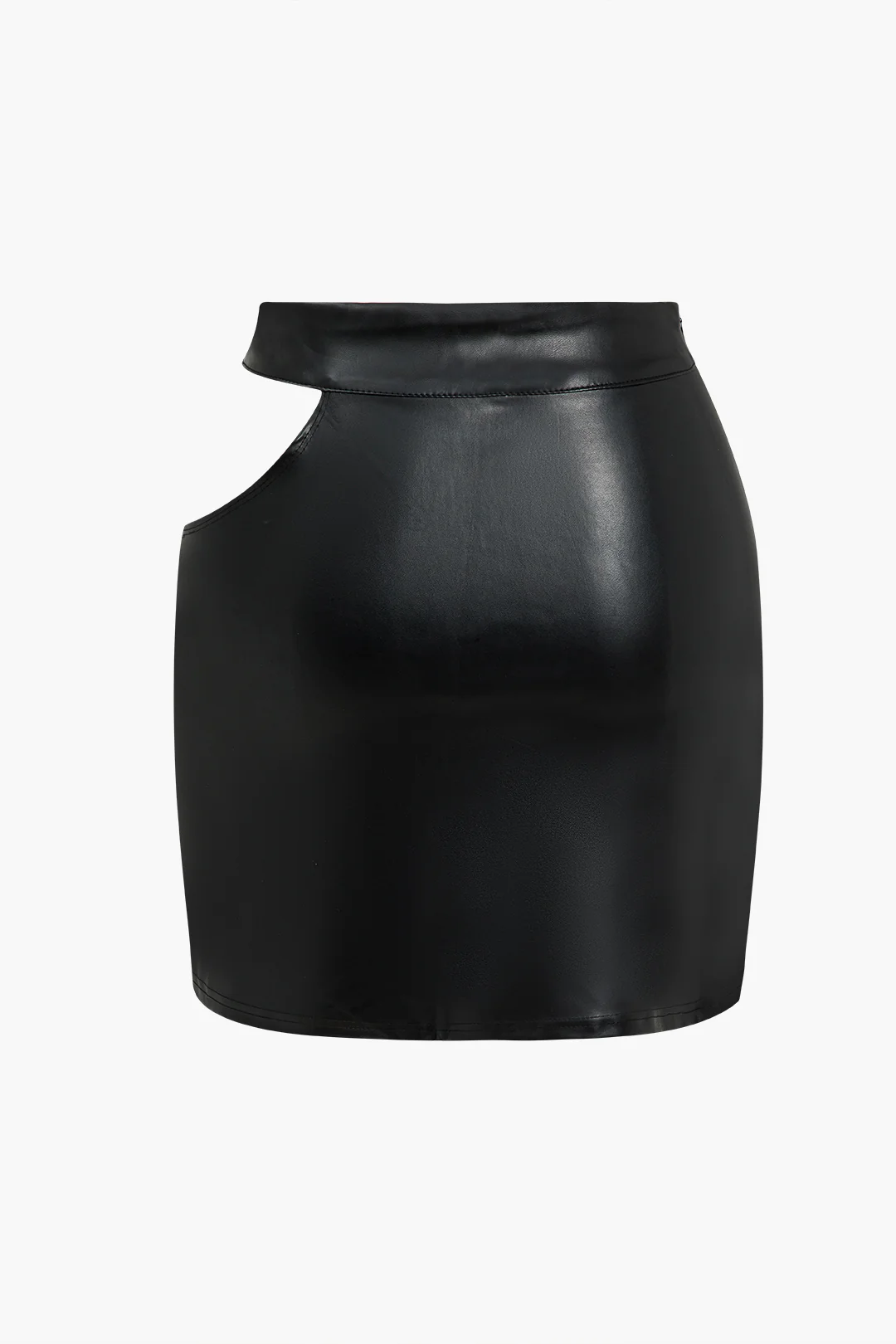 Faux Leather Cut Out Skirt - Flockneti