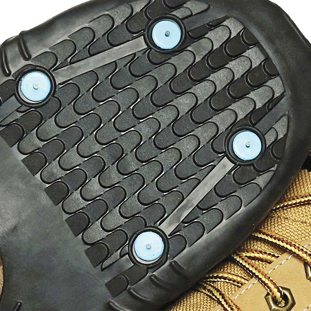 Due North All Purpose Industrial Footwear Traction Aid  with 8 Ice Diamond Tungsten Carbide Spikes Pulse Grip Tread Pattern Rubber Black Unisex XL - Flockneti
