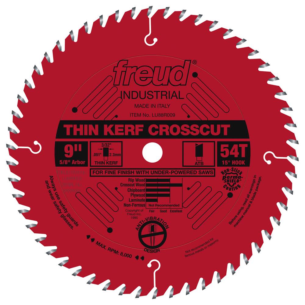 Freud 9″ Thin Kerf Fine Finish Crosscut with Perma-SHIELD Coating - Flockneti