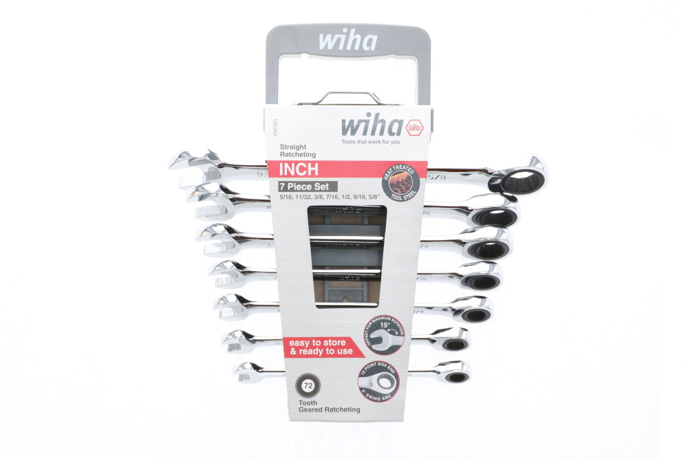 Wiha Combination Ratchet Wrench Set SAE 7pc - Flockneti