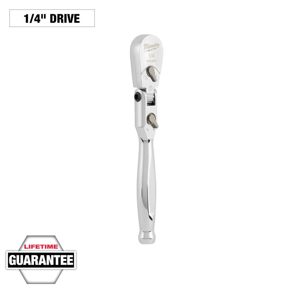 Milwaukee 1/4″ Drive 6″ Flex Head Ratchet - Flockneti