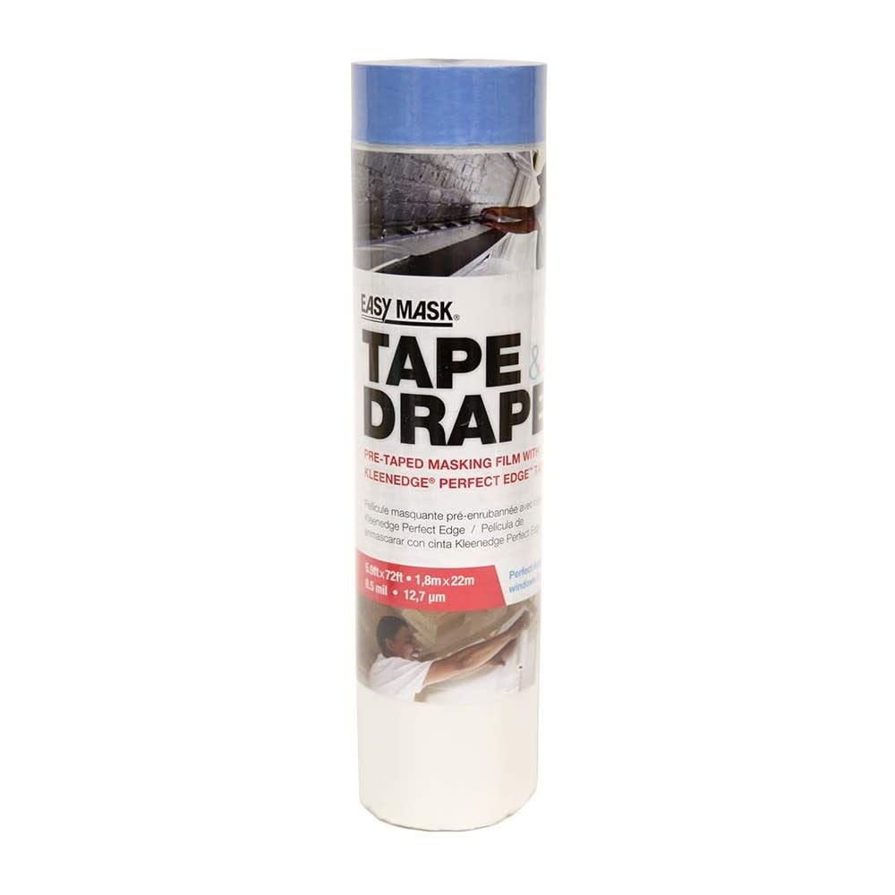 Trimaco Tape & Drape Clear Plastic Masking Tape 6 x 72′ - Flockneti