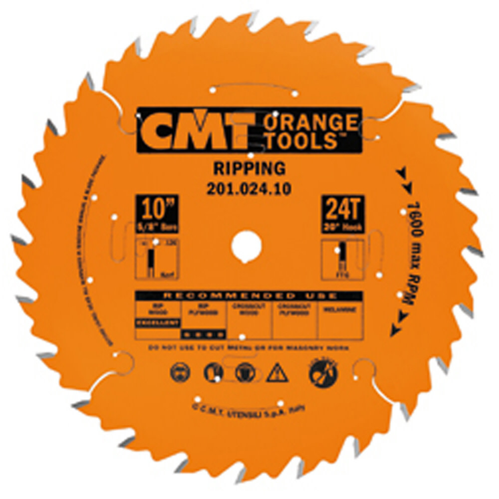 CMT 10 In x 24 x 5/8 In Industrial Ripping Blade - Flockneti
