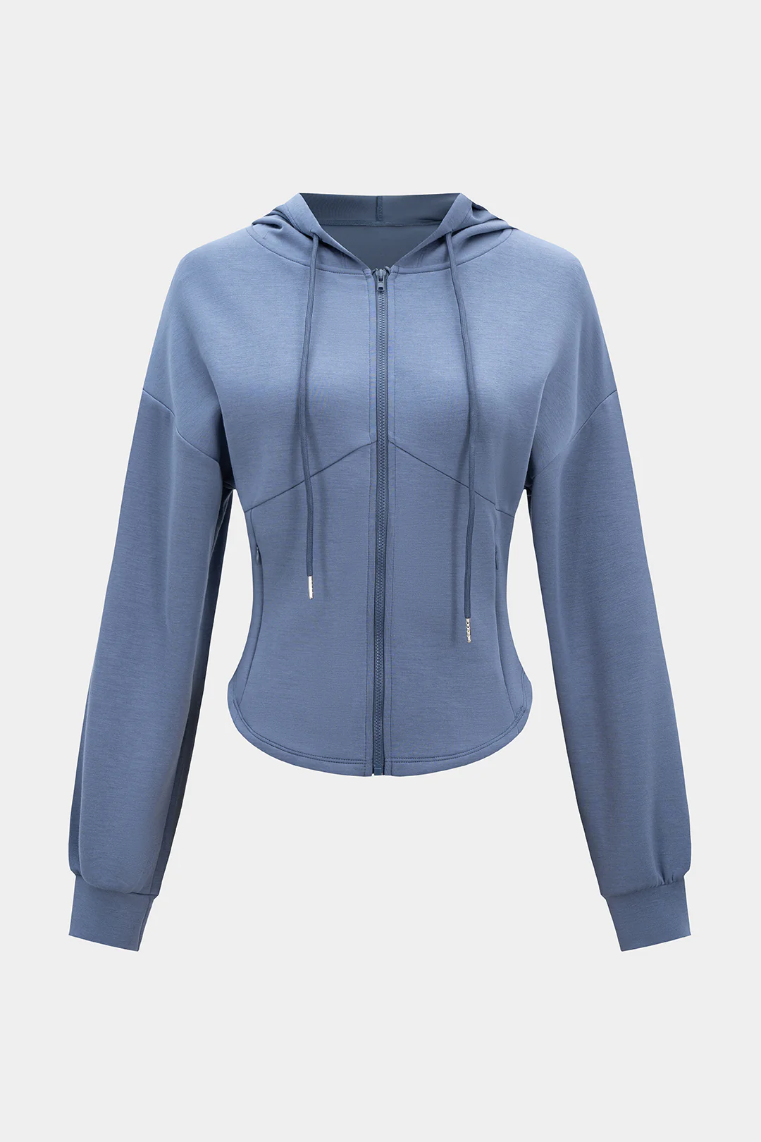 Zipper Drawstring Pocket Hoodie - Flockneti