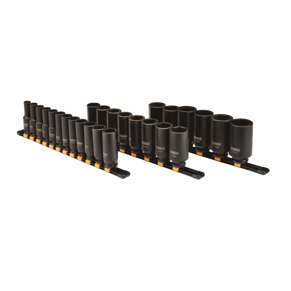 DEWALT 26 Piece 1/2 in Drive Deep Metric Impact Socket Set 6 PT - Flockneti