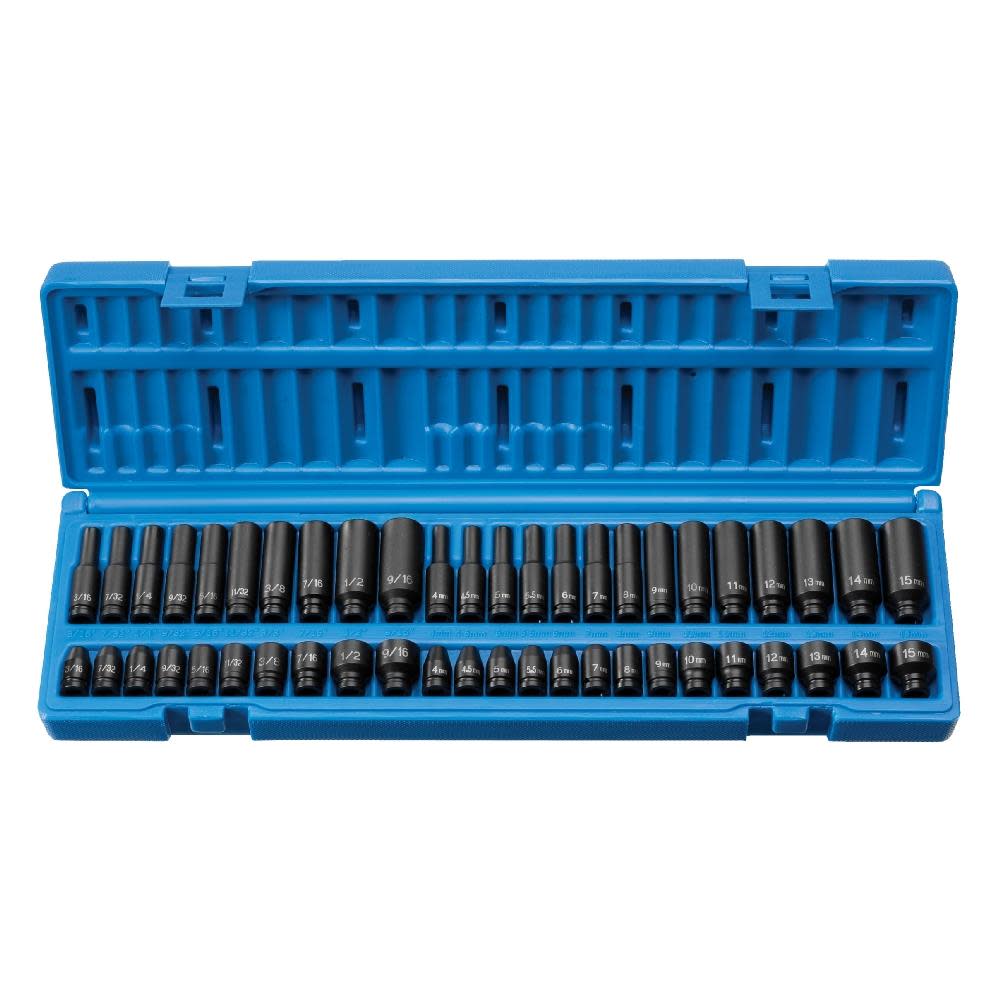 Grey Pneumatic 1/4″ Drive Standard and Deep Length Surface Drive Impact Set - Flockneti