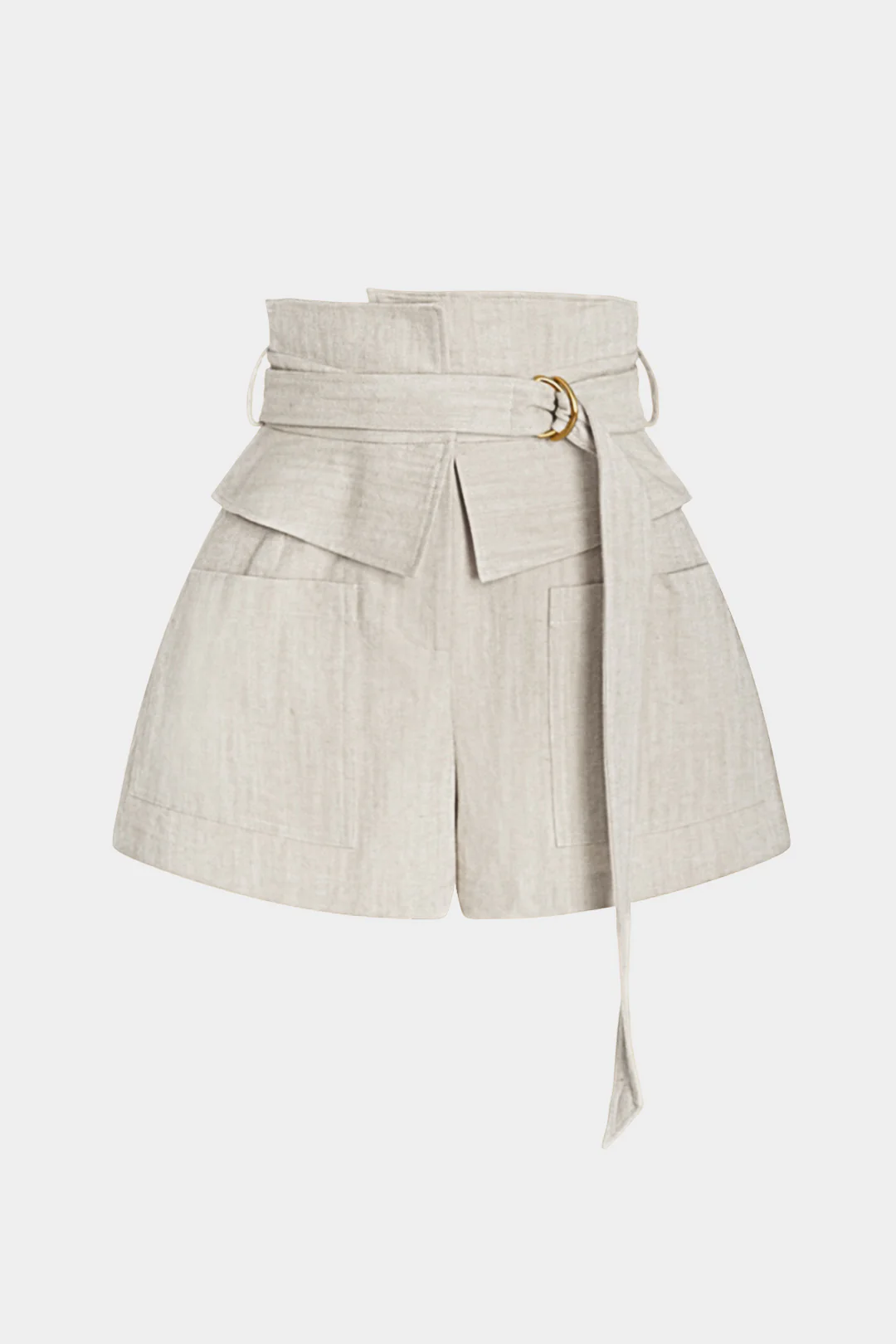 Belted Pocket High Waist Shorts - Flockneti
